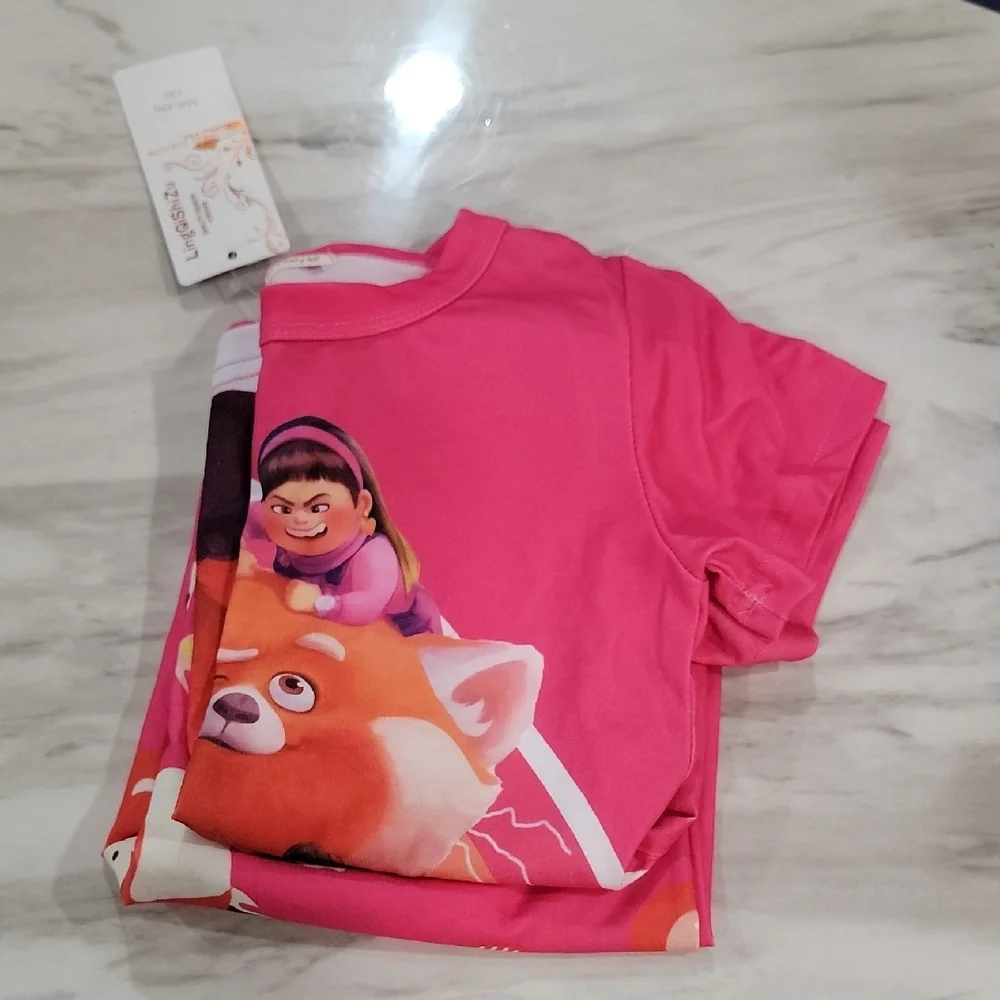 NEW Pink Turning Red Pajama Set 4T - Picture 4 of 4